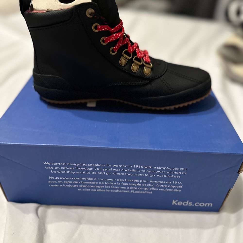 Keds Black Boots with Red Laces